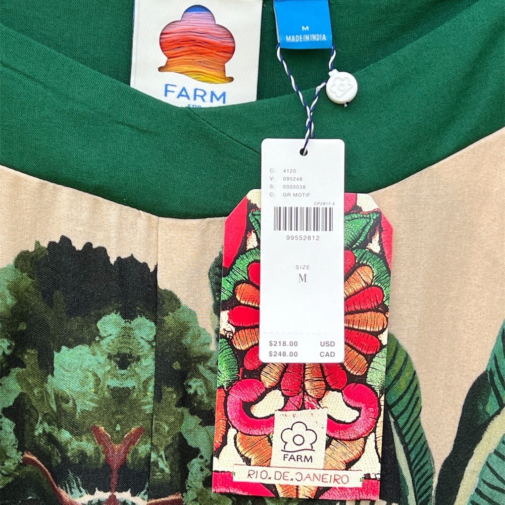 NWT Farm Rio Jungle Print V-Waist Midi Skirt Size Medium - Picture 6 of 12